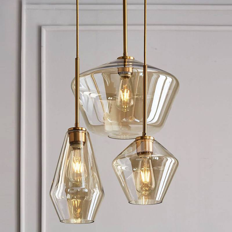 Sculptural Glass Hanging Pendant Light