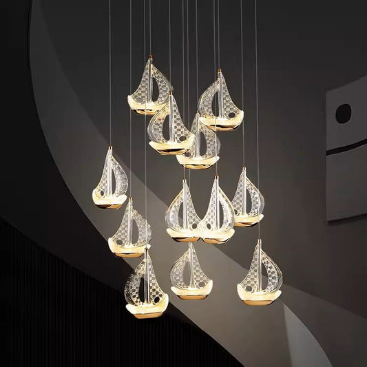 Crystal Boat Chandelier Light