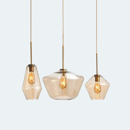 Sculptural Glass Hanging Pendant Light